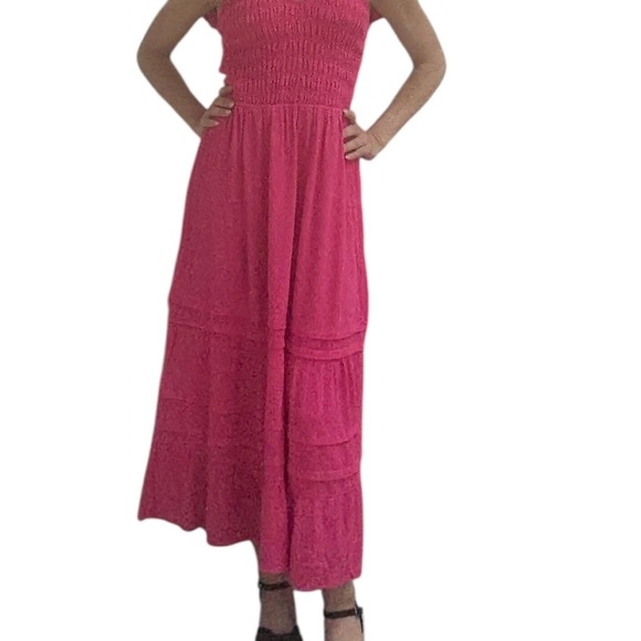 NWT Revolve Greylin Pink Smocked Midi Dress Size  Small - Picture 4 of 12